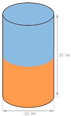 Schéma Aimant Ø 10 mm, hauteur 20 mm