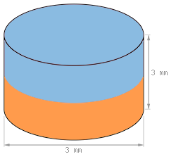 Schéma Aimant Ø 3 mm, hauteur 3 mm
